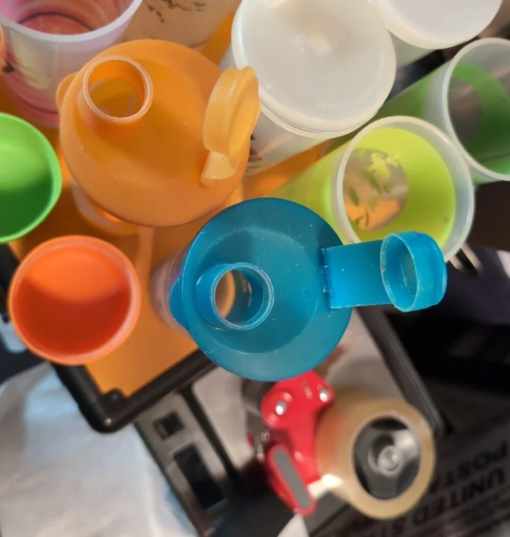 Vintage Tupperware Cups And Lids Bundle Lot Multi Color